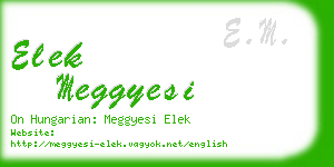 elek meggyesi business card